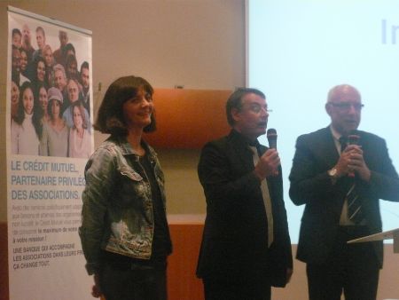 Sylvie PORTE et Jean-Pierre JOBERT, Crédit Mutuel du Centre aux côtés du Président Jean-Louis DESNOUES